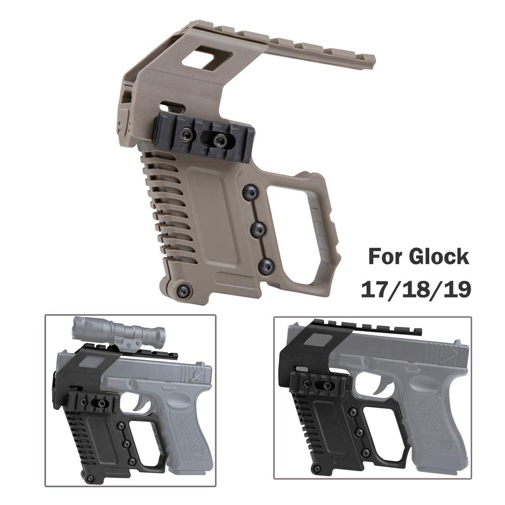 

Tactical ABS Pistol Carbine Kit Mount W/Rail Panel for G17 G18 G19 GBB, Sand