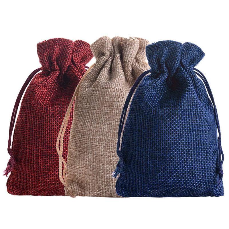 

Christmas Decorations 1 Set Candy Storage Bags Linen Gift Packing With Wood Clips