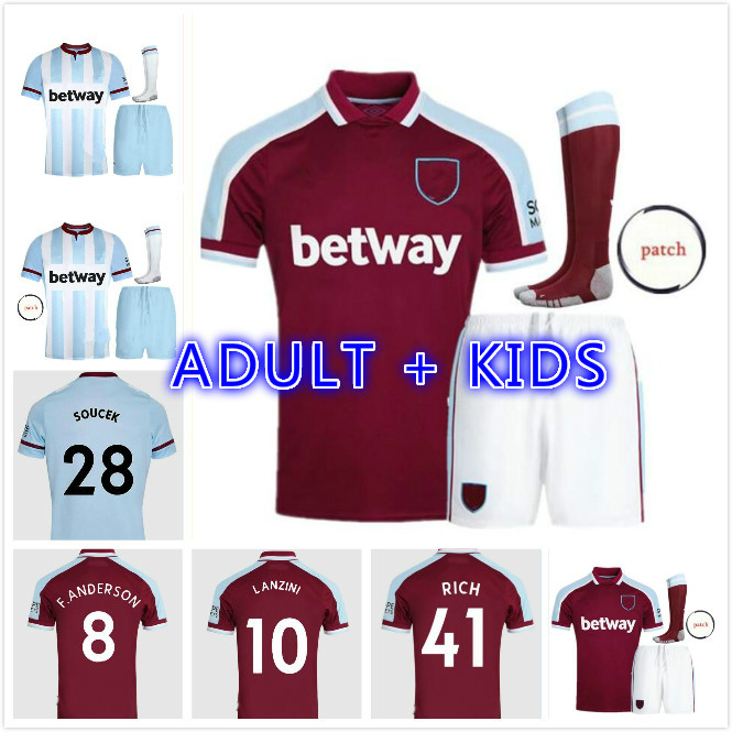 

adult kids kit 21/22 West Soccer Jersey 2021 2022 Ham United Home YARMOLENKO LANZINI ANTONIO NOBLE P.FORNALS Shirt Away BOWEN BENRAHMA MASUAKU football uniform