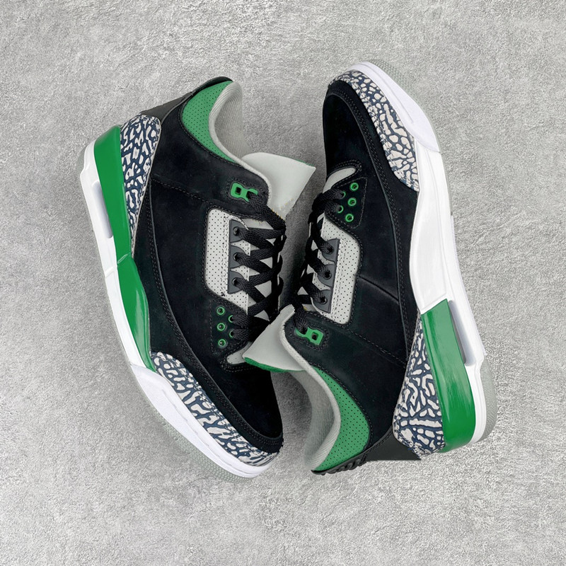

Jumpman 3 Pine Green Mens Basketball Shoes Suede 3s Women Black Cement Grey-White Running Trainers Sports Sneakers With Box CT8532-030, As photo shows