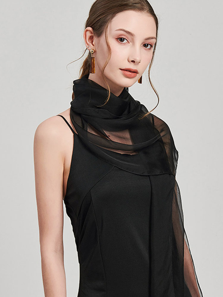 

Women Luxury Pure 100% Real Natural Silk Scarves Solid Shawls Wraps Pashmina Neckerchief Head Scarf for Lady Foulard