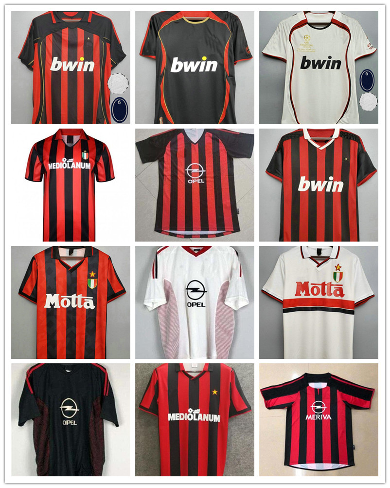 

Retro shirts home 96 97 99 Gullit SOCCER JERSEY 02 03 04 05 Maldini Van Basten football RONALDO KAKA Inzaghi AC 06 07 MILAN 09 10 Rivaldo SHEVCHENKO Baresi Nesta Seedorf, 06 07+ucl