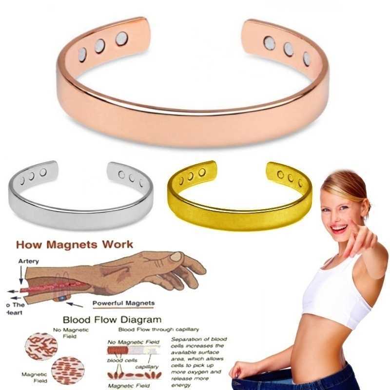 

Fashion Magnetic Copper Bangle Bracelet Healing Bio Therapy Arthritis Pain Relief Cuff Bangle Women Men Energy Jewelry Bracelet Q0719