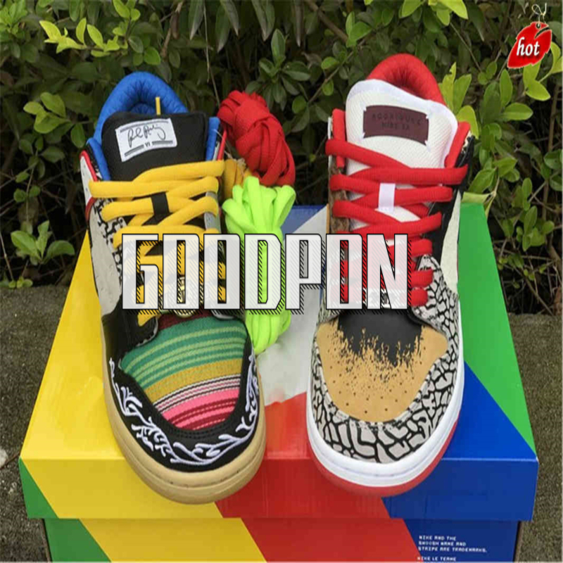 

Shoes Authentic Dunk SB What The P-Rod Men Woman Footwear CZ2239-600 3M reflective Sports Sneakers Original, Bubble wrap packaging