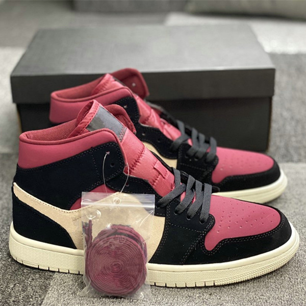 

WMNS Jumpman 1 Mid SE Arctic Pink Casual Sports Shoe Jam Brown Red Bean Milk Tea BQ6472-202 Mens Womens shoes