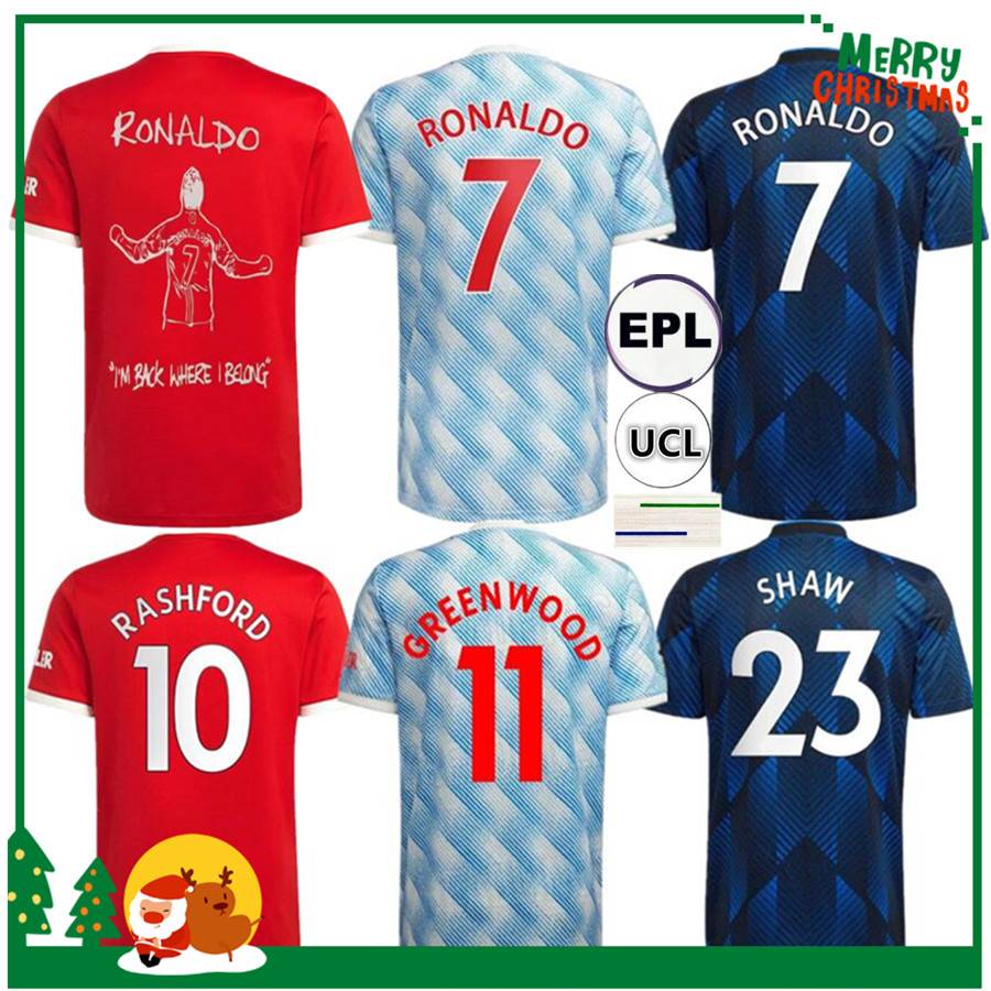 

Player version RONALDO 21 22 SANCHO soccer jersey MAN BRUNO FERNANDES LINGARD POGBA RASHFORD 2021 2022 Men football shirt, Player 21/22 away