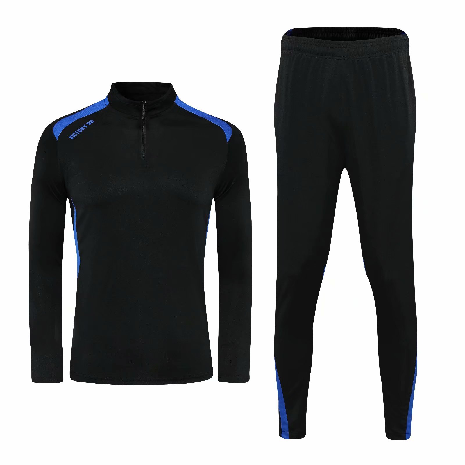 

#01 Can be customized soccer Tracksuit Track kit running jacket chandal training suits sports wear And trousers, Black