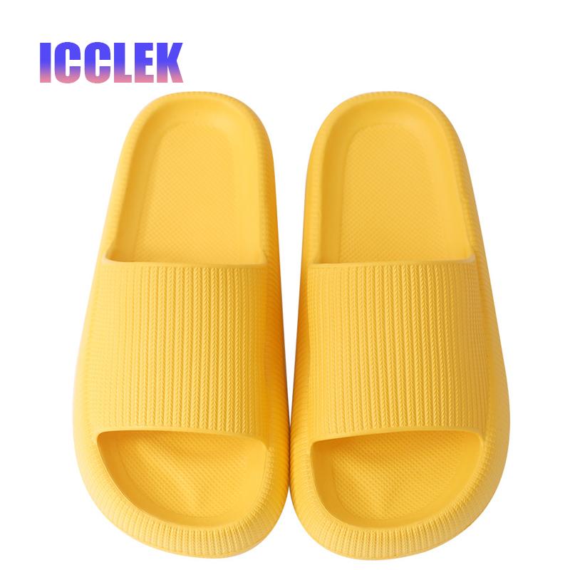 

Platform Home Slides Anti-slips Bathroom Slippers Female Summer Indoor Soft Thick-Soled Eva Integrated Shoes, Black