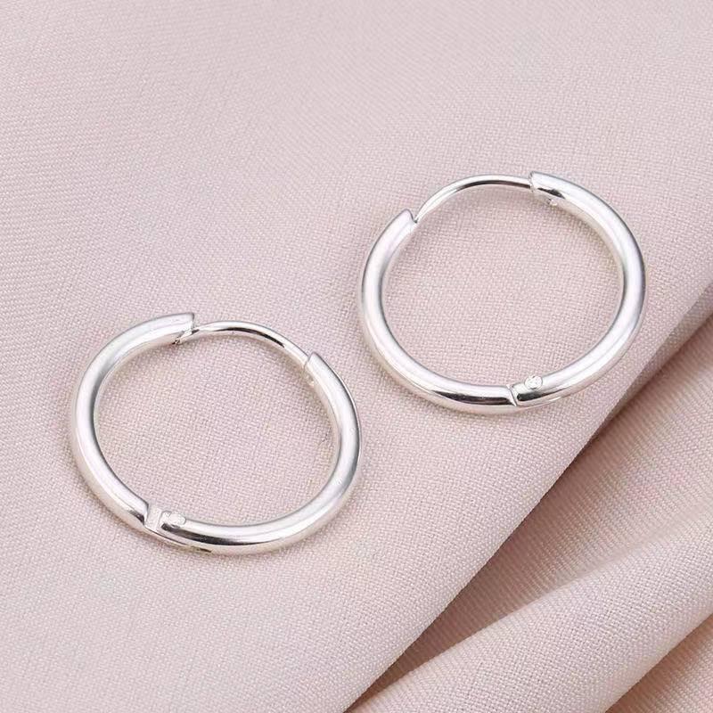 

Hoop & Huggie Small Earrings For Women Thin Silver Color Circle Stainless Steel Men's Earring Ear Bone Buckle Accessories Jewelry KAE164