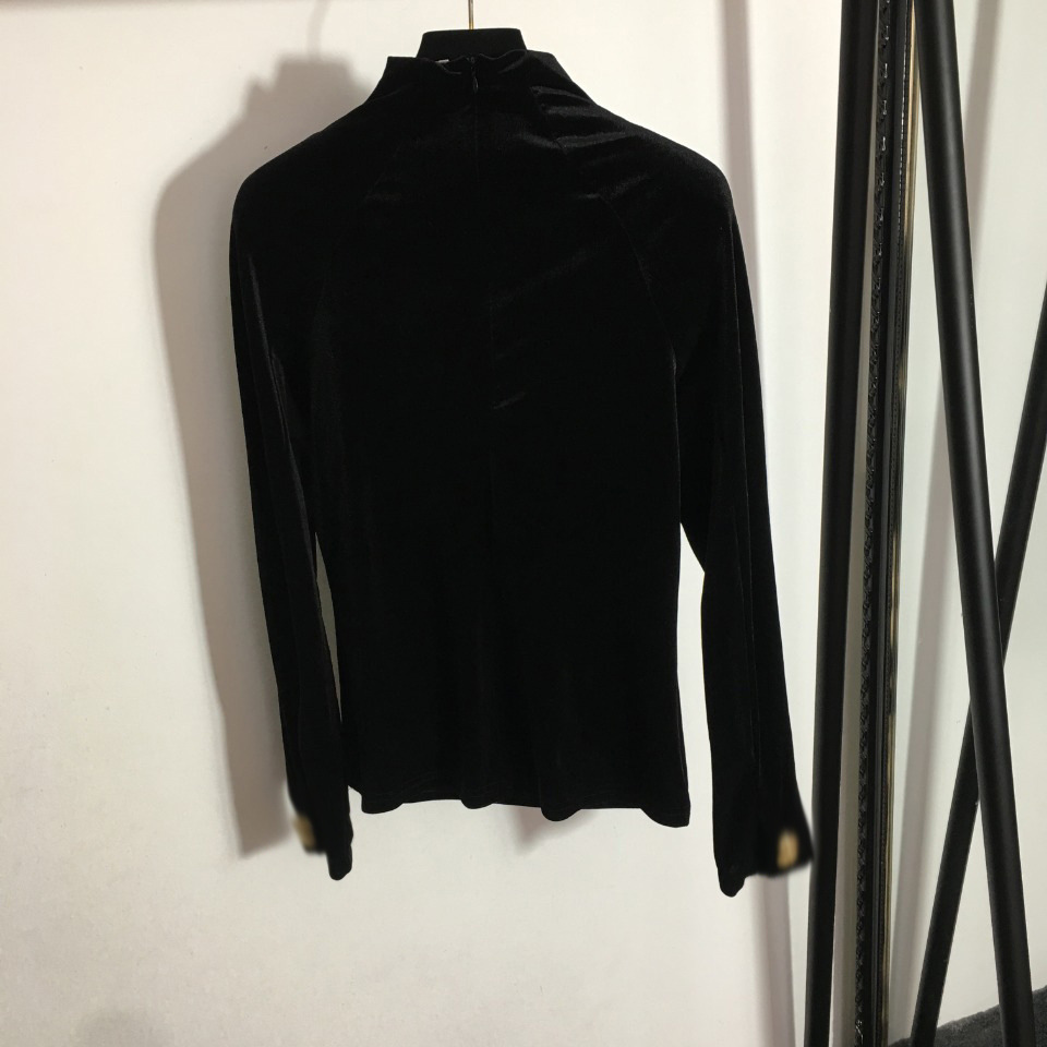 

918 2021 MIlan Runway Autumn Brand SAme Style Sweater long Sleeve Velvet Black Crew Neck Fashion Pullover Clothes High Quality Womens meiyi