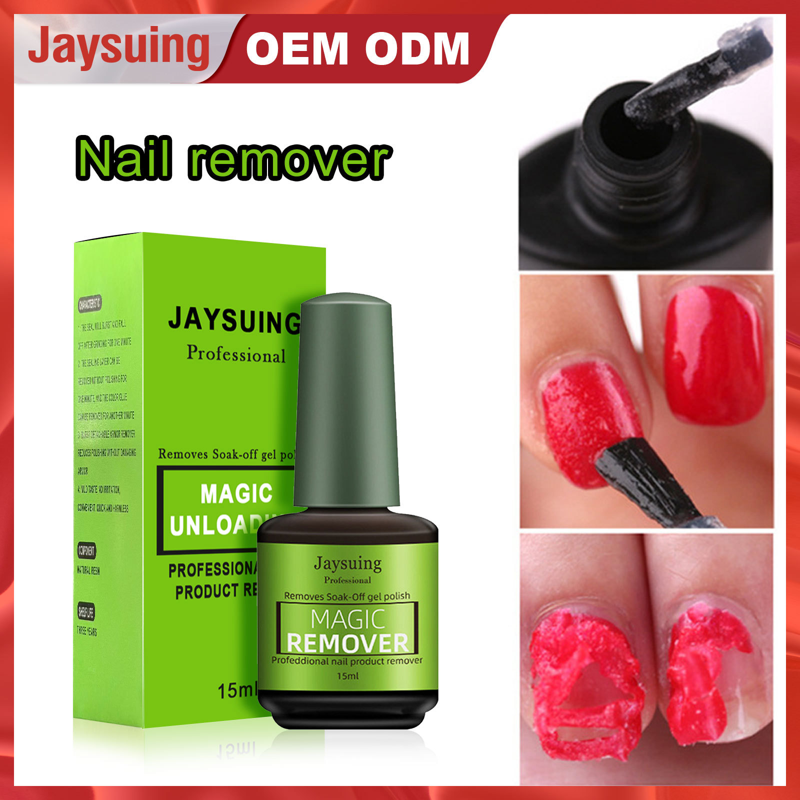 

Free freight Jaysuing OEM ODM Bursting nail polish removable nail polish gel manicure necessities