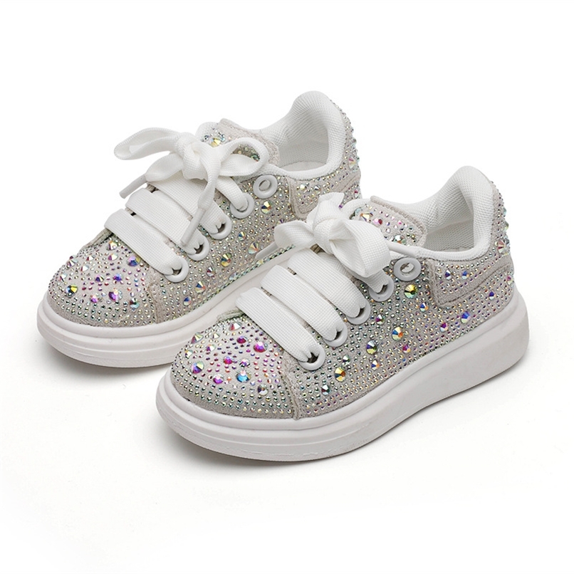 

Girls' Shoes Spring Children's Bright Diamond Sports Shoes Big Children's Fashion Casual Shoes Girls Nom-slip Sneakers 210913, Black