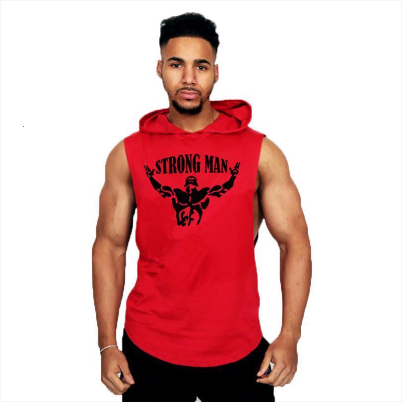

strong man fashion cotton men hoodie shirts tank fitness shirt mens singlet bodybuilding workout vest, White;black