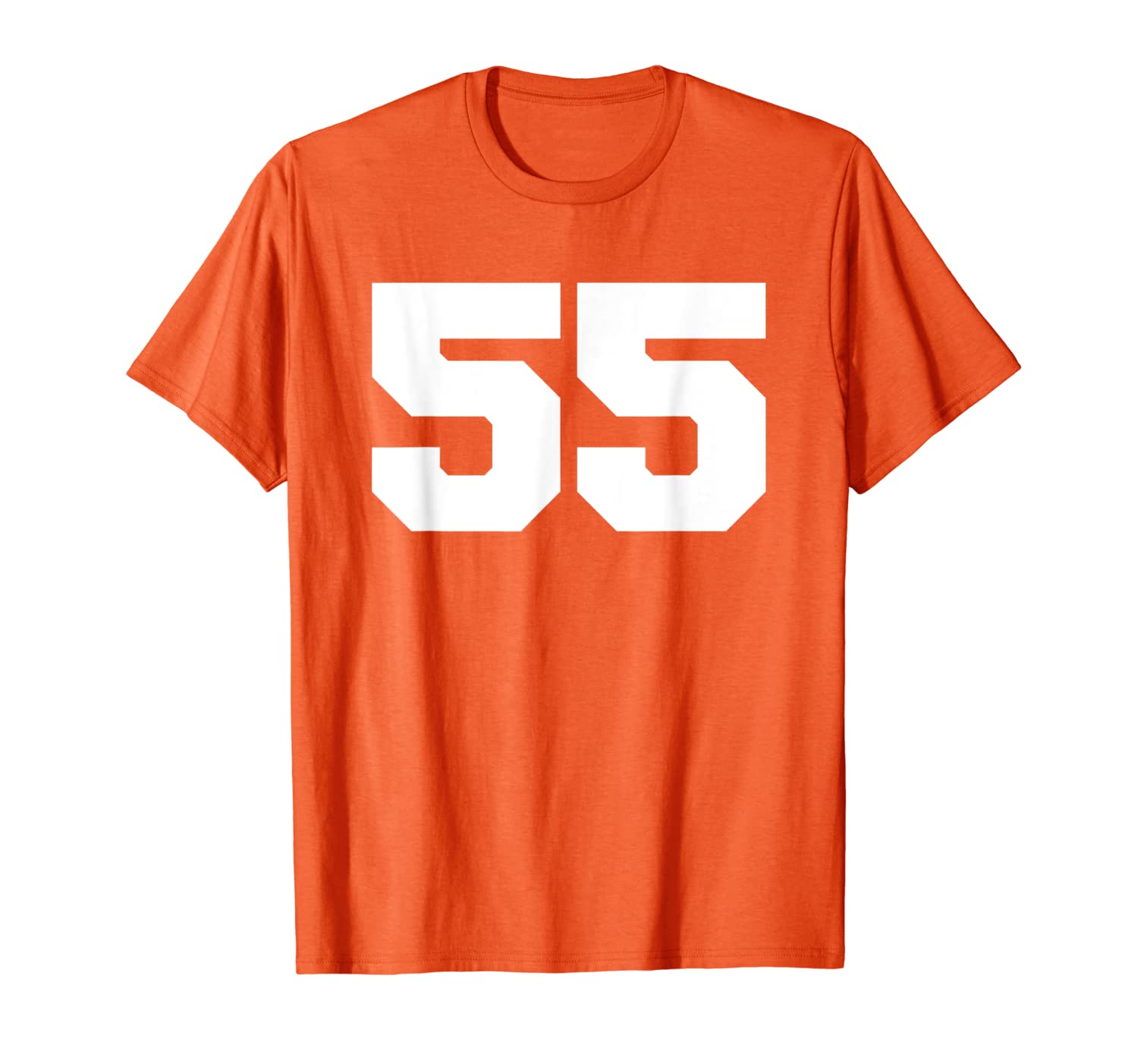 

Number 55 Sports Jersey Player #55 Fan FRONT Print Varsity T-Shirt, White;black
