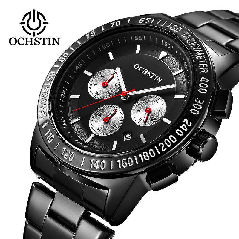 

Wristwatches 2021 Mens Watches Waterproof Stainless Steel Quartz Watch OCHSTIN Top Brand Sports Wristwatch Chronograph Relogio Masculino, Slivery;brown
