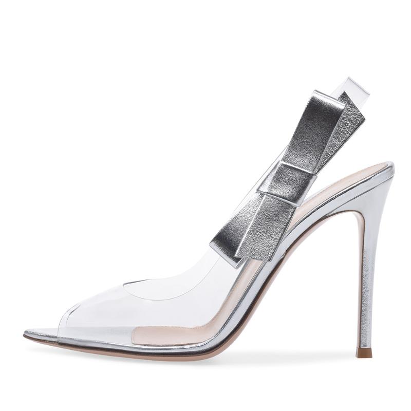 

Dress Shoes Stunning2021 Pvc Fish Transparent Mouth Open Thin High Heel Single Large Size Sandals Chengdu, Black