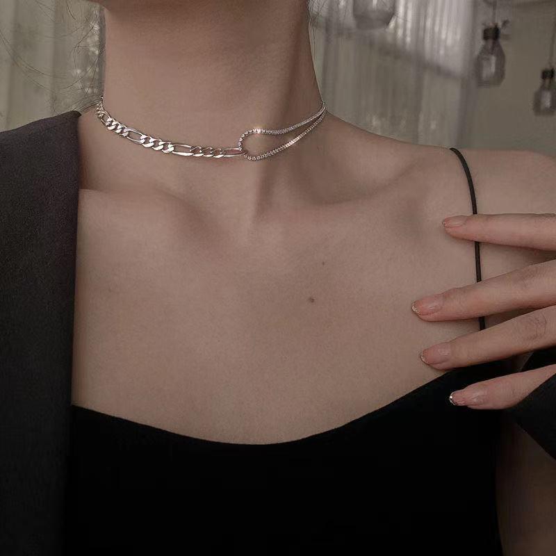 

Pendant Necklaces 2021 Necklace Light Luxury Niche Design Sense 925 Sterling Silver Female Retro Short Ins Cold Wind Clavicle Jewelry