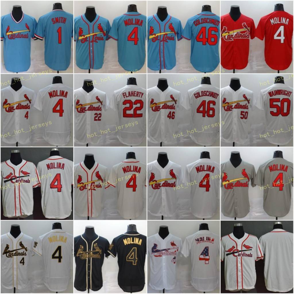 

Mens 28 Nolan Arenado Jerseys 4 Yadier Molina 22 Jack Flaherty 46 Paul Goldschmidt 50 Adam Wainwright Stitched Flexbase Cool Base Team, Men