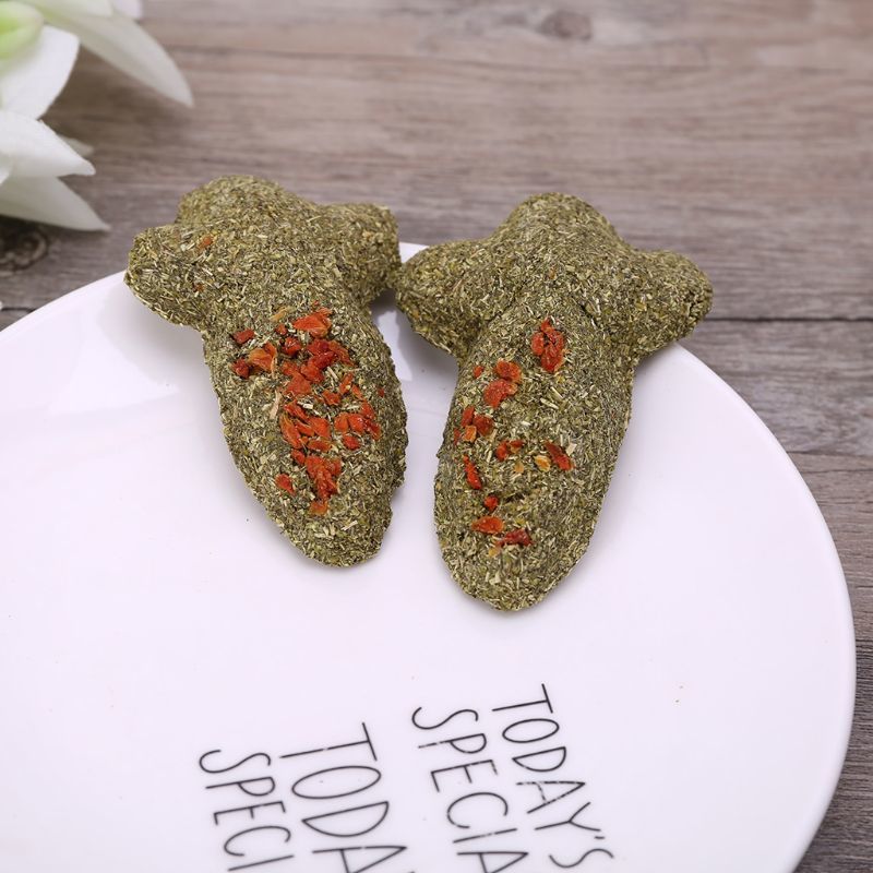 2.Piece of carrot Form Hamster Teeth Slip Cake Cookie Small pets Rabbit Chinchilla Chew Toy T8WB-image-691945587