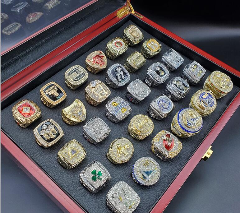 

1991-2020 basketball championship ring 30 rings wooden box set fans Gift Festival gift, Golden;silver