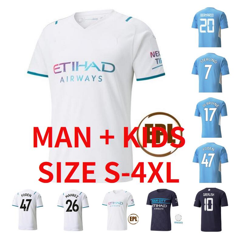 

SIZE S-4XL GREALISH DE BRUYNE STERLING soccer jerseys 2021 G. JESUS FERRAN MAHREZ FODEN BERNARDO RODRIGO LO CELSO football shirts uniform me, Black;yellow