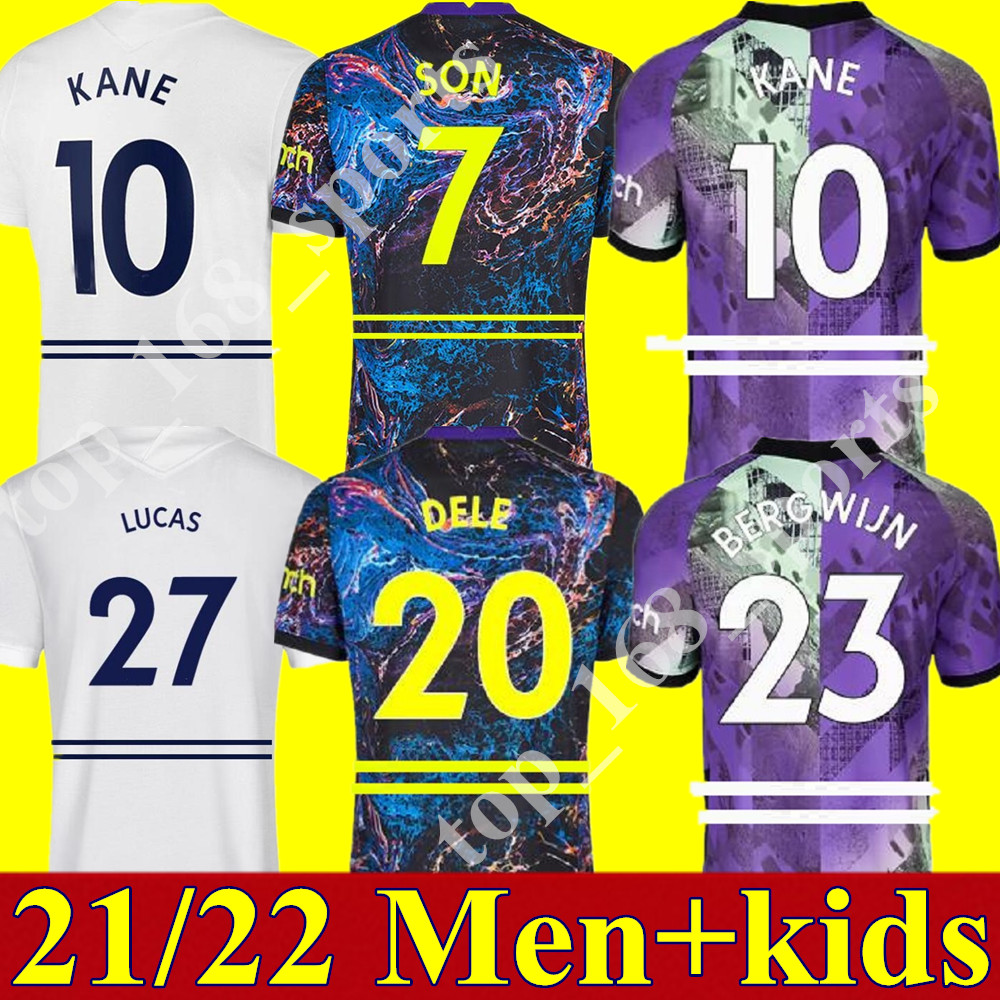 

21 22 Men + kids kit KANE SON DELE BALE soccer jersey home away 3rd HOJBJERG BERGWIJN SPURS LO CELSO 2021 2022 LUCAS football shirts uniforms adult Youth, Kids gk