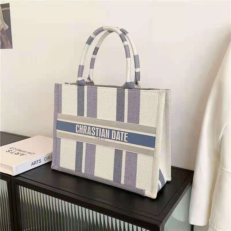 

DHg Fashion all-match ins canvas net red portable tote bag large capacity female summer 2021 trend