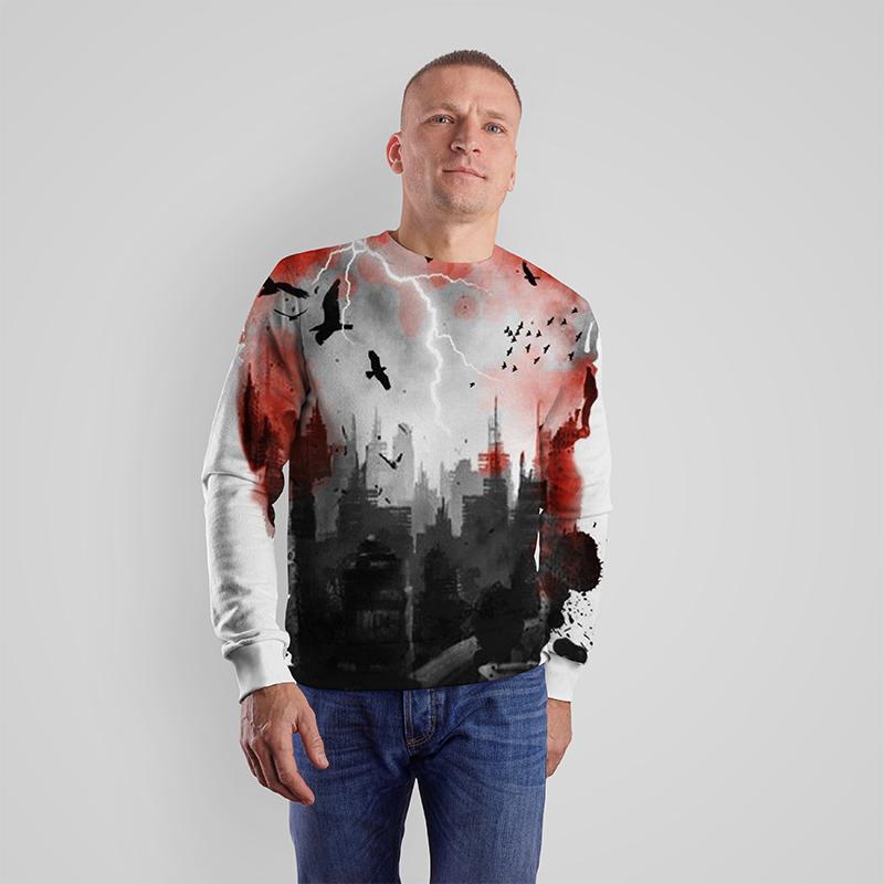 

Scarlet City Design 3D Printing Hoodie Visual Impact Party Top Punk Gothic Round Neck High Quality Sweatshirt Hoodie, Black