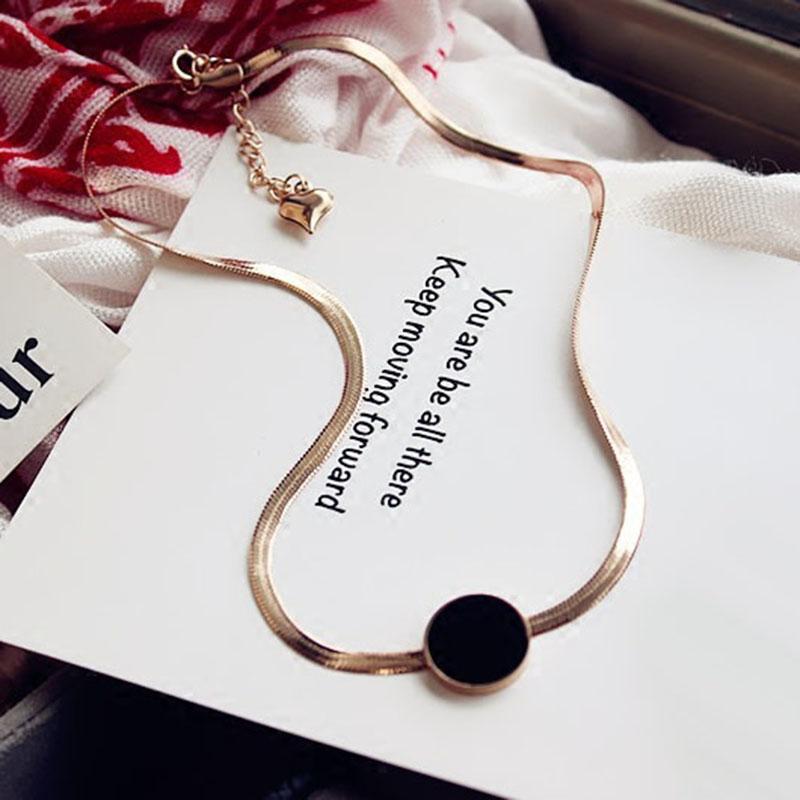 

Chokers Simple Jewelry Necklace Round Brand Female Short Clavicle Chain Fashion All-Match