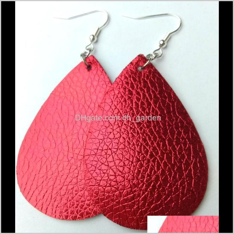 

& Chandelier Pu Imitation Teardrop Dangle Statement Earrings For Fashion Trendy Jewelry Leopard Women Water Leather Ear Drop Delivery 2021 Y