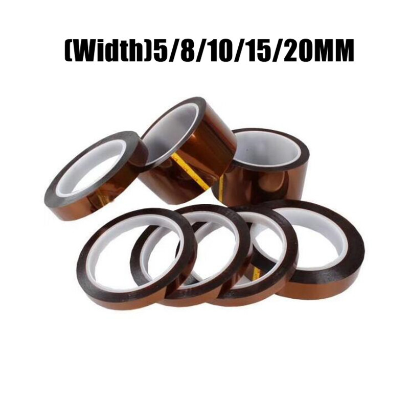 

5MM 8MM 10MM 15MM 20MM Heat Resistant Tape High Temperature Adhesive Tapes Golden Finger PCB Sublimation Plaster resistance 260C-30MINS A02