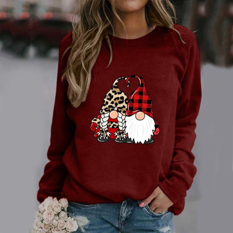 

Women' Hoodies & Sweatshirts Christmas Gnomes Doll Print Hoodie Festival Hooded Long Sleeves Sweatshirt Casual Pullover Top Streetwear Woma, We