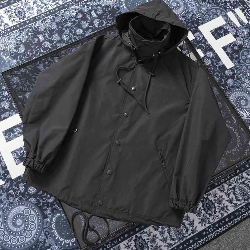 

Men's Jackets autumn winter 19ss fashion sports couple men windbreaker letters digital printing outdoor waterproof windproof function jackets male HZ27, Black