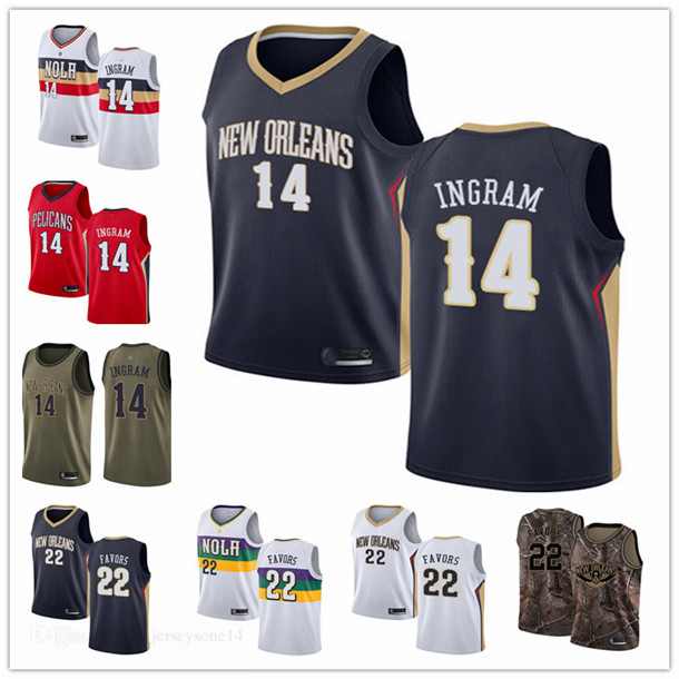 

Custom Mens women youth new orleans Pelicans14 Brandon Ingram22 Derrick Favorswhite red blue Throwback City Basketball jersey, Black