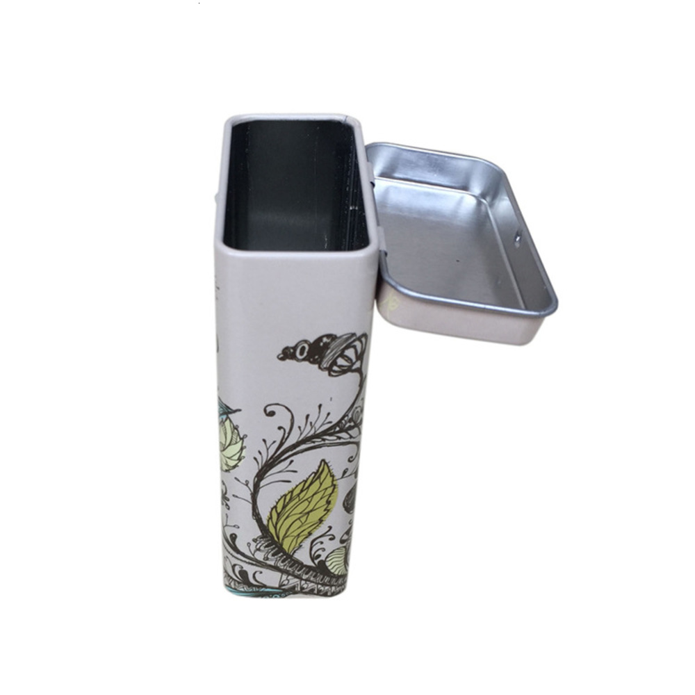 

Cigarette case Tinplate cigarette case with square buckle bottom and flap