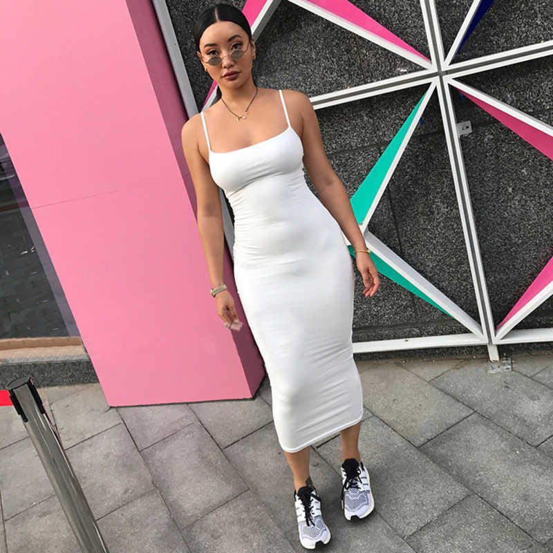

Women Sexy High Waist Suspender Buttocks Dress Solid Color Slim Fashion Spring Summer 11B499 210525, White