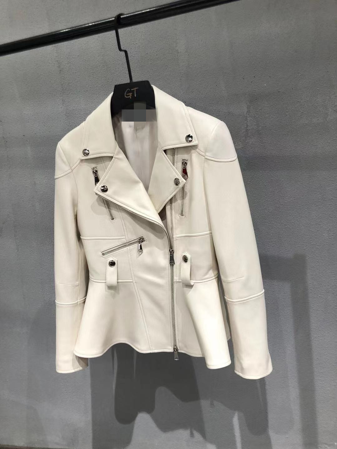 

2021 Autumn Apricot 100% Sheepskin Women' Jacket Designer Zipper Button Slim Genuine Leather Jackets Womens 80701