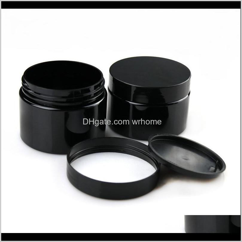 

Bins Housekeeping Organization Home & Garden30 50 80 100 150 200Ml Jars Pet Storage Cans Boxes Round Bottle With Black Plastic Lids Drop Del
