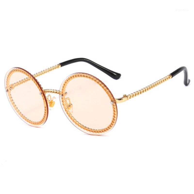 

Sunglasses Small Fragrance Chain Decorative Glasses Retro Round Trend Ocean Film Net Red Street S