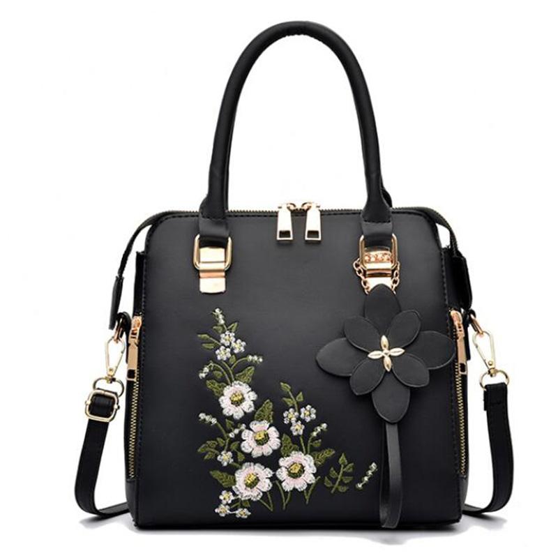 

Evening Bags Smooza Fashion Flower Pattern Handbags For Women 2021 Leather Solid Color Shoulder Messenger Bag Lady Chain Travel Crossbody
