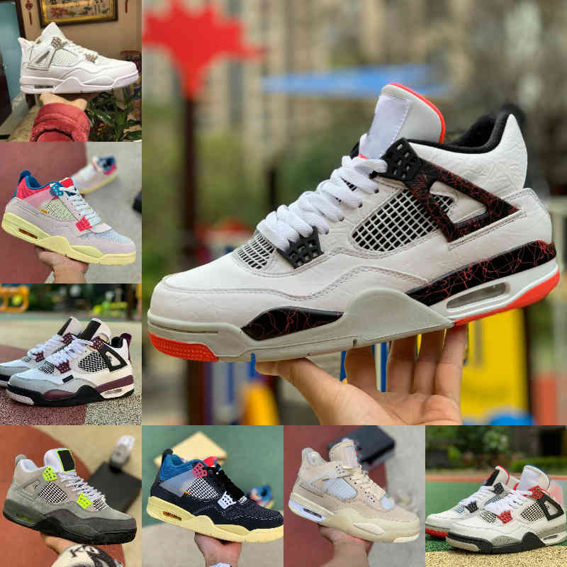 

High Quality 4 4s Basketball Shoes Men Women New Cream Sail The White Union LA NOIR Court Purple UNIVERSITY BLUE Black Cat TAUPE HAZE Sports