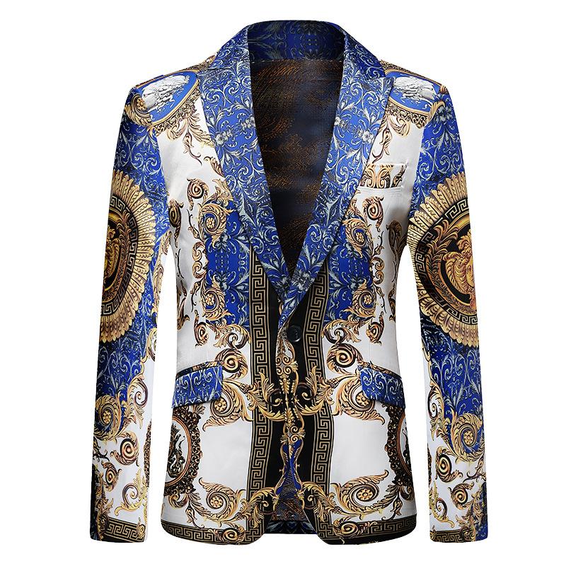 

Luxury Party Performance Host Men Suit Fit Slim Bling Sequins Designer Coat In Stock Men's Suits & Blazers, Blue