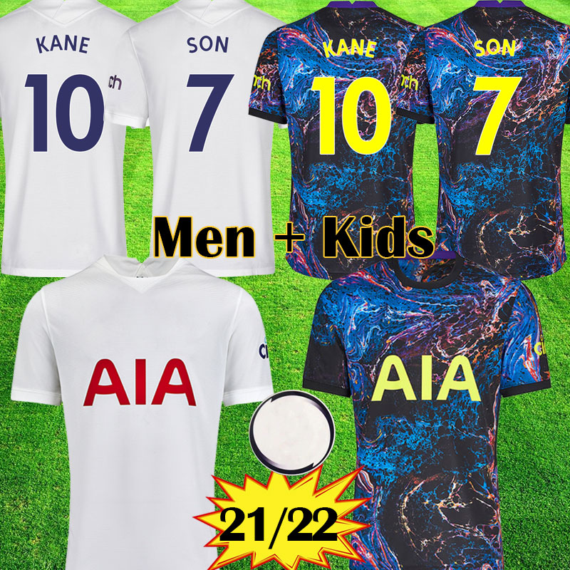 

21 22 KANE SON BERGWIJN Soccer Jerseys colorful Away 2021 2022 LUCAS DELE fourth Tottenham Football kit shirt BALE NDOMBELE 4th tops Men kids sets, Kids home