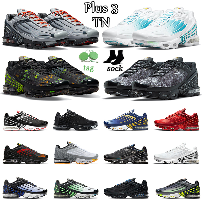 

Plus 3 TN Men Running Shoes Triple White Black Iridescent Topography Pack Crimson Red Ghost Green Aqua Graphic Prints Mens Women Trainers Sports Sneakers, Radiant red