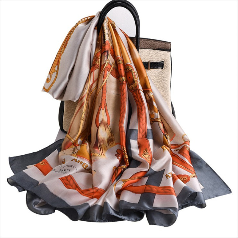 

Shawls Spring and Autumn Forged Artificial Silk Horse Galloping Style Scarf Female Summer Sun Protection Air-Conditioner Shawl B