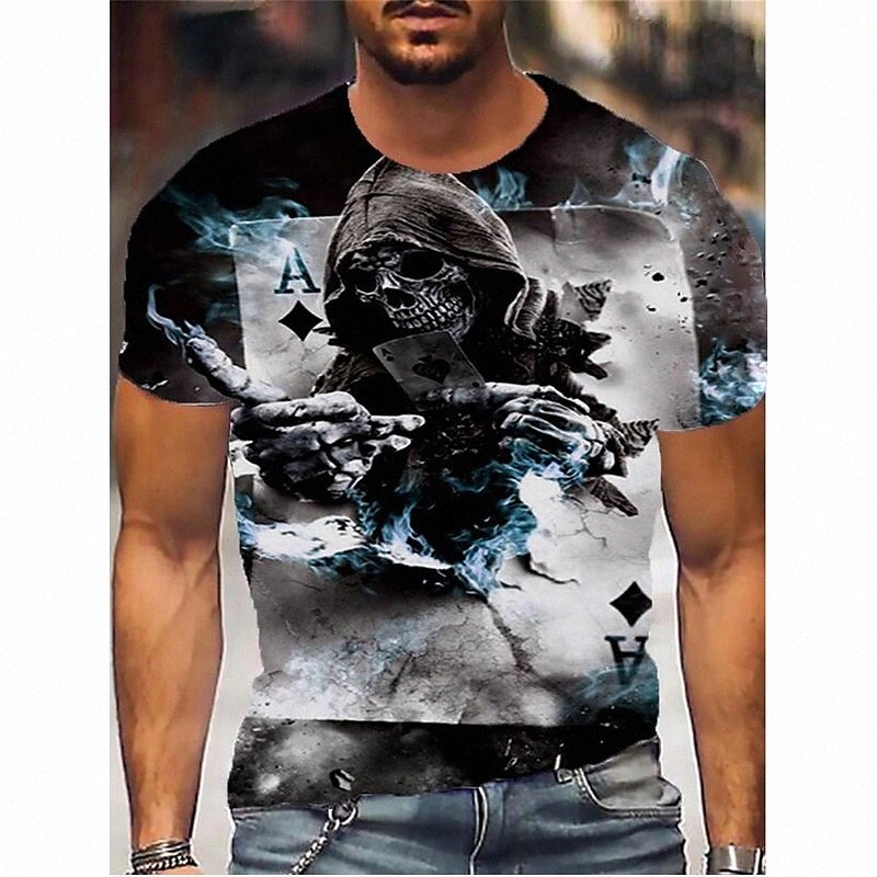 Tee-shirt Unisexe Homme Tee-shirt T-shirt 3D Imprimer Imprimé graphique Imprimé Crâne Col Vacances quotidiennes Imprimé à manches courtes Tops Ca