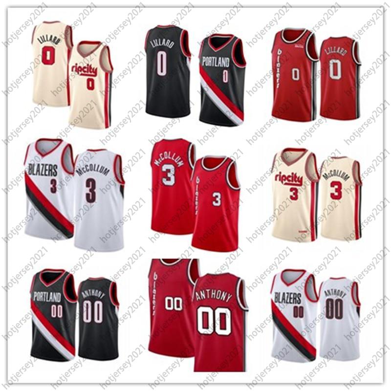 

2021 High quality Damian Lillard basketball jerseys;The swing man sewed CJ 3 McCollum Carmelo 00 Anthony S-XXL, Black;red