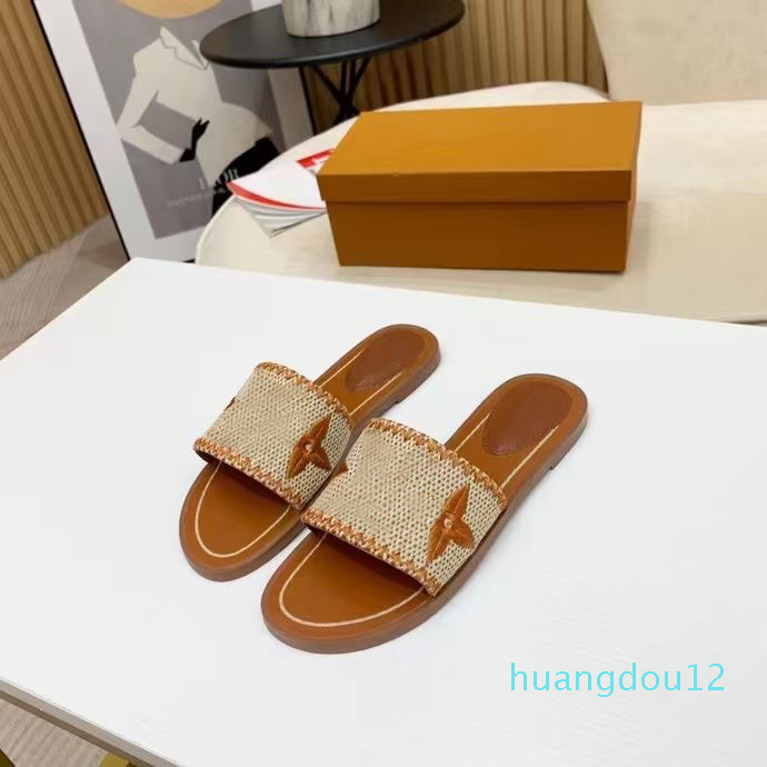 

Summer Straw Slides: Designer Women's Outdoor Sandals - Multicolor, Flat Heel, Top Quality for Banquets and More, Black