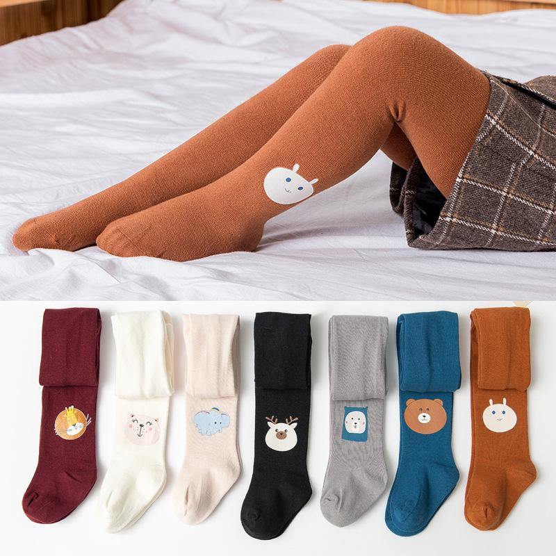 

Footies 0-10 Yrs Cotton Tights For Girls Autumn Winter Cute Cartoon Animal Patterned Pantyhose Children High Waist Elastic Kids Stocking, Blue