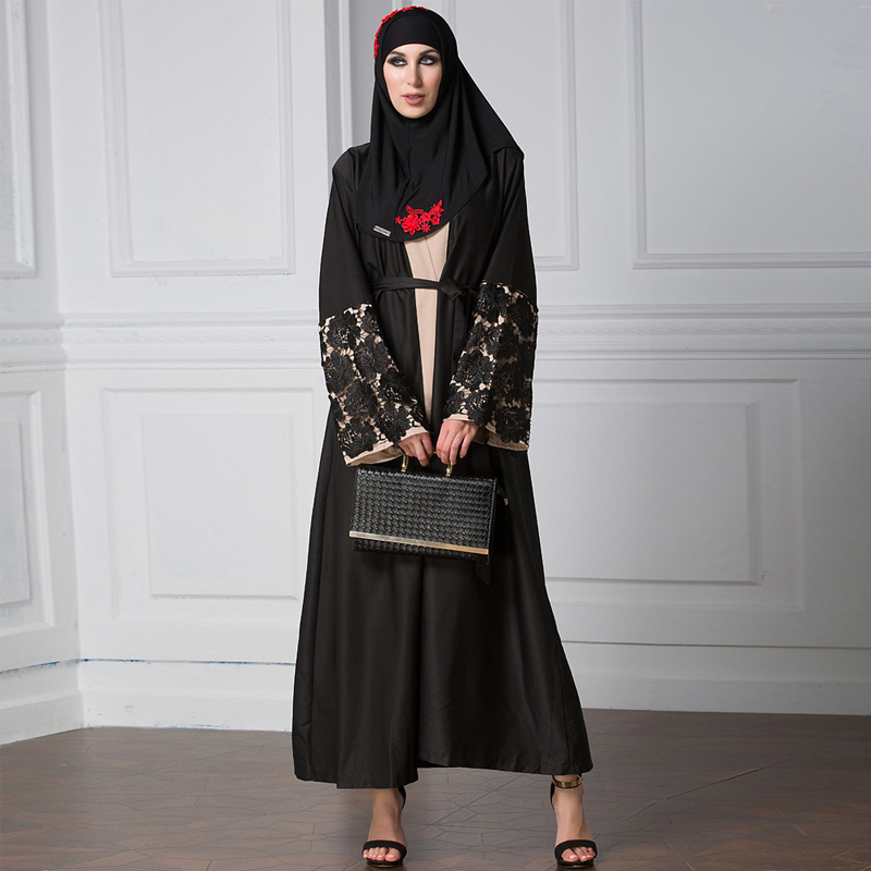 

Black Abaya Dubai Hijab Muslim Dress Turkish Islam Clothing Kaftan Abayas For Women Caftan Robe Musulman Femme Kimono Cardigan